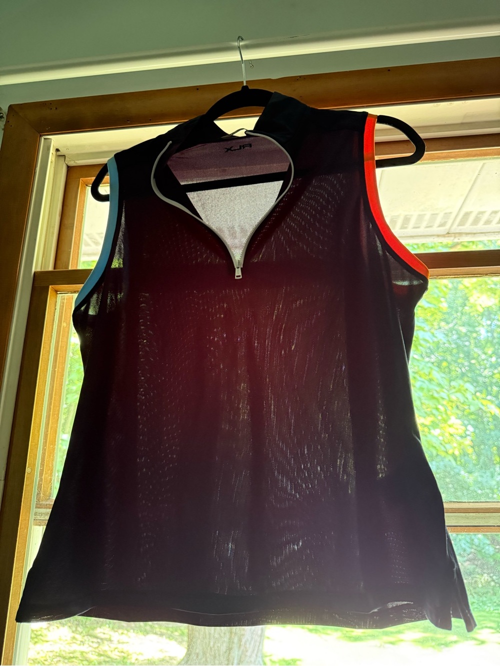 RLX Ralph Lauren Blue Mesh Tank with Orange & Blue Trim